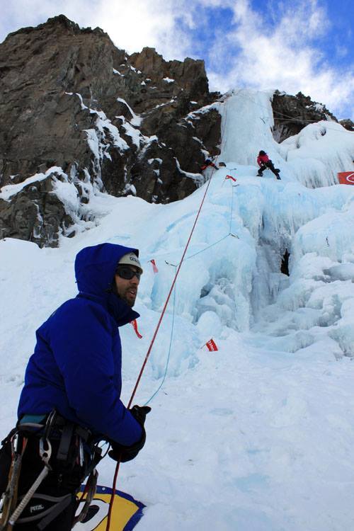 Ice climbing in Aysen. Photo: Andino Patagonico