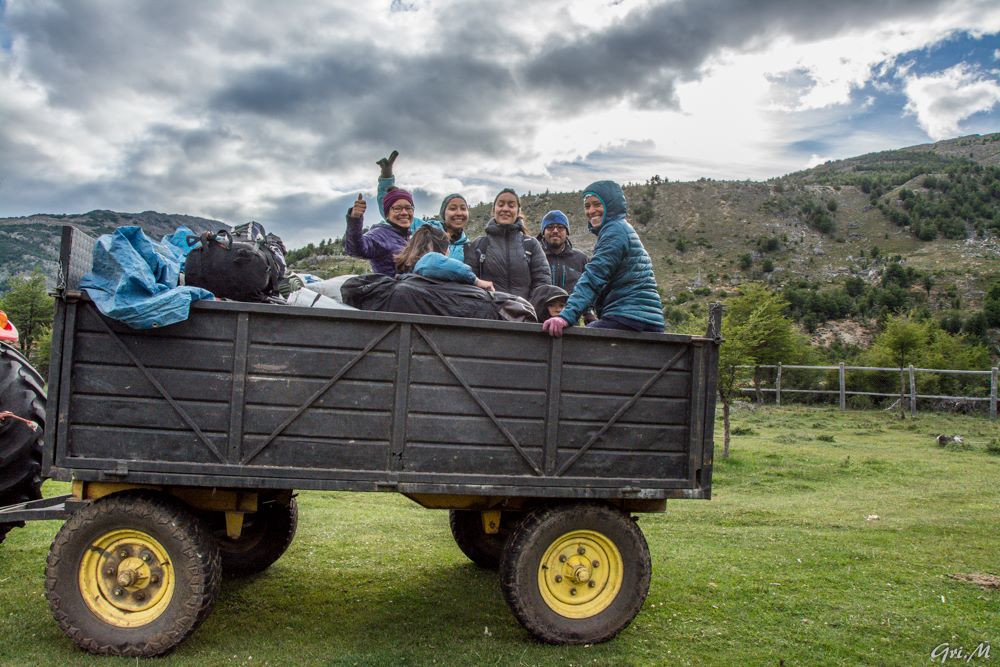 Returning to their campsite after the trek at Cerro San Lorenzo. Photo: Griselda Moreno