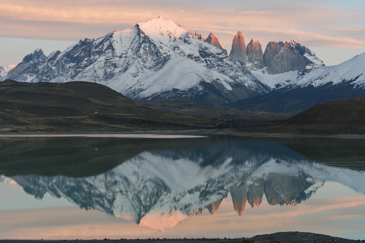 First light over the Paine Massif. Photo: Jorge Cazenave