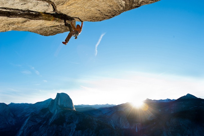 Dean Potter free-soling in Yosemite. 